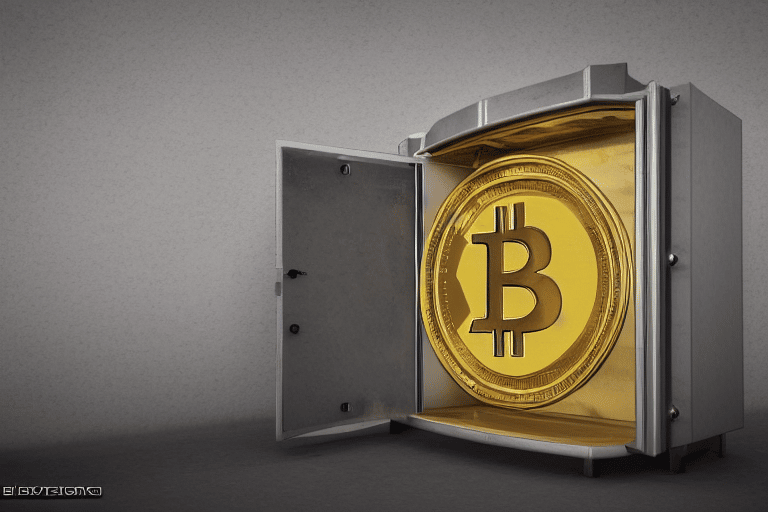 a bank safe with a bitcoin grafiti over a cloud in the sky high octane render unreal engine airbrushed - Dónde guardar tus Criptoactivos - Cryptocurrencies