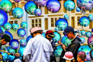 asian market full of balloons with logos of centra - Mercados en Asia operan al alza tras decisión del Banco de Japón de dejar los tipos sin cambios, en línea con lo esperado - Macroeconomia